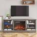 Bossin 58" Fireplace TV Stand with 18'' Electric Fireplace,Modern Entertainment Center for 65'' TVs,TV Console