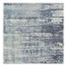 Shahbanu Rugs Blue and Gray Dense Weave Hand Knotted Modern Abstract Mosaic Design Wool and Silk Square Rug (10'1" x 10'1")