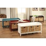 Wood Storage Bench Shoe Bench with 3 Drawers and 3 Baskets and Storage Bench Homes Collection Wicker Storage Bench