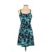 LC Lauren Conrad Casual Dress - A-Line Scoop Neck Sleeveless: Blue Floral Dresses - Women's Size 2