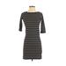 French Connection Casual Dress - Sheath: Black Print Dresses - Women's Size 4