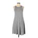 Old Navy Casual Dress - A-Line Crew Neck Sleeveless: Gray Print Dresses - Women's Size X-Small