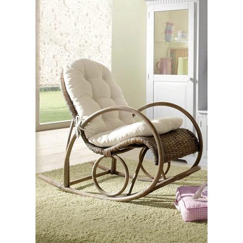 Schaukelstuhl HOME AFFAIRE Stühle Gr. B/H/T: 60 cm x 100 cm x 116 cm, ohne Kissen, grau (kubugrau) Schaukelstühle