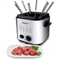 Steba Edelstahl Mini-Fritteuse mit Fondue-Set 2in1 - Geruchsfilter - 1,2 Liter Volumen - 8 Edelstahl-Fonduegabeln - leistungsstark und schnell dank 840 Watt - DF 95