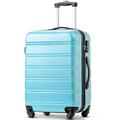 Merax Koffer Trolley Koffer, ABS Hartschalen, Gepäck, leicht Reisekoffer, Handgepäck, erweiterbar, 4 Rollen, Kombinationsschloss, XL-74,5 * 50,5 * 31,5 cm, Hellblau