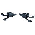 Microshift MTB Schalthebel-Set, Marvo Lt, 2/3 X 9 Speed, Flat Bar Xpress Trigger, Blackcamo, S