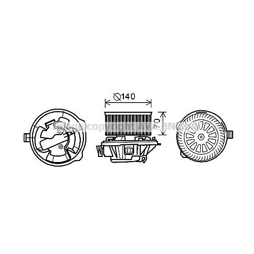 AVA QUALITY COOLING Innenraumgebläse Ø147mm 147mm für CITROËN 6441N7 CN8289