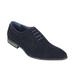 Mens Suede & Patent Shiny Leather Line Formal Oxford Lace up Italian Style Shoes [Navy Suede,UK 6 EU 40]