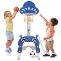 NUKied Basketball Hoop for Kids 4 in 1 Sports Activity Center Grow-to-Pro Adjustable Easy Score Basketball Hoop Football/Soccer Goal Golf Game Ring Toss Best Gift for Kids Baby Infant Toddler