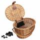 Bicycle Basket Hand-Knitted Wisteria Front Basket Detachable Bike Basket Adult Bicycle Basket with Carrying Handle Large Capacity Cycling Baskets With Lid Easy to Install Knitted Wicker Basket Wheel