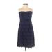 J.Crew Casual Dress - A-Line Sweetheart Sleeveless: Purple Print Dresses - Women's Size 4