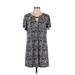 Perseption Casual Dress - Shift Keyhole Short sleeves: Black Dresses - Women's Size Large Petite