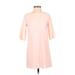 TOBI Casual Dress - Shift Crew Neck 3/4 sleeves: Pink Print Dresses - Women's Size X-Small