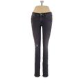 Hudson Jeans Jeans - Mid/Reg Rise Skinny Leg Denim: Black Bottoms - Women's Size 26 - Dark Wash