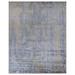 Blue/Gray 120 x 96 x 0.25 in Area Rug - Bokara Rug Co, Inc. Rectangle Hand-Knotted /Viscose Area Rug in Gray/Yellow/Blue Viscose/ | Wayfair