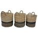Longshore Tides Galia Woven Seagrass Two-Tone Baskets w/ Black Accent, Set of 3 Seagrass in Black/Brown | 22 H x 16 W x 16 D in | Wayfair