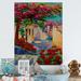 East Urban Home Colorful Traditional Santorini Houses - Painting on Canvas Wood in Brown | 20 H x 12 W x 1 D in | Wayfair