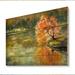 Winston Porter Autumn Lake & Orange Leaves Ii - Picture Frame Painting on Canvas Metal in White | 12 H x 20 W x 1 D in | Wayfair