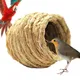 Nid d'oiseau en paille fait à la main nid d'oiseau cage en Fiber naturelle abri pour perroquet