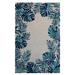 Blue/White 126 x 96 x 0.75 in Indoor Area Rug - Bayou Breeze Annamaija Floral Hand Tufted Wool Area Rug in Blue/Beige Wool | Wayfair