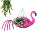 Pot de fleur en métal forme d'oiseau volant exquis antirouille coloré perroquet flamant rose Pot de