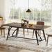 17 Stories Gerheide Rectangular 70.86" L x 35.43" W Dining Table Wood/Metal in Black/Brown/Gray | 29.52 H x 70.86 W x 35.43 D in | Wayfair