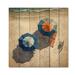 Red Barrel Studio® Camrie Beachside Chairs & Umbrellas V On Wood Print Wood in Blue/Brown | 15 H x 15 W x 0.78 D in | Wayfair
