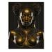 Everly Quinn Porcelain Buste Of Black & Gold African Goddess I On Wood Print Metal in Black/Brown | 40 H x 30 W x 0.78 D in | Wayfair