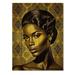 Mercer41 Frankenreiter Beautiful Retro African American Model V On Wood Print Metal in Black/Brown | 32 H x 24 W x 0.78 D in | Wayfair