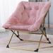 Everly Quinn Kaiyon Folding Chair, Faux Fur in Pink/Yellow | 32 H x 27.5 W x 18.5 D in | Wayfair A21D9D5623834694A6FC25A45C001978