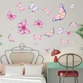 Autocollants d'art de mur de papillon lueur dans le noir décor de salon