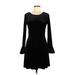 CeCe Casual Dress - A-Line: Black Solid Dresses - Women's Size Medium