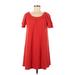 TeXTURE & THREAD Madewell Casual Dress - A-Line Scoop Neck Short sleeves: Red Dresses - Women's Size X-Small
