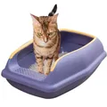 Bac à litière amovible pour chat Anti-éclaboussures rehaussement bac à litière pour chaton avec