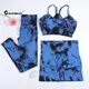 CHRLEISURE Sports Suit for Women Tie Dye Yoga Set 2/3PCS Seamless Fitness Outfit Athletic Bra with
