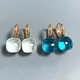 10.6mm Classic Nudo Earrings For Women High Quality Crystal Earrings Square Blue Topaz Earrings