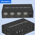 HDMI KVM Switch 4K 60Hz 4-port USB KVM HDMI Switch selector Box USB 2.0 and HDMI 2.0 Switch KVM HDR