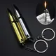 Creative Bullet Metal Lighter Keychain Grinding Wheel Lighter Butane Gas Windproof Lighter Novelty