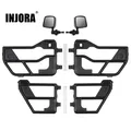 INJORA RC Car Plastic Tube Doors & Rearview Mirror For 1:10 RC Crawler Car Axial SCX10 90046 Jeep