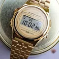 LED Steel Belt Rose Gold Silver Watches Men Women Electronic Digital Display Retro Style Clock