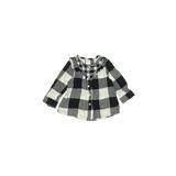 OshKosh B'gosh Long Sleeve Blouse: Black Checkered/Gingham Tops - Size 6-9 Month