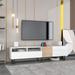 Modern TV Stand for 80'' TV with Double Storage Space, Media Console Table, Entertainment Center with Drop Down Door