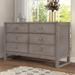 Rustic Wooden 6-Drawer Dresser, Sturdy Frame, Space-Saving Design