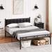 VECELO Faux Leather Tufted Bed, Black Bed Frame