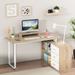 L Shaped Desk with Storage Shelves Corner Computer Desk W/ Monitor Stand