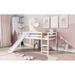 Modern Solid Wood Twin Bed Frame 79.5" Multifunctional Design Loft Bed with Slide