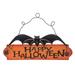 Happy Halloween Bat Door Wall Hanger 17.83 x 0.71 x 12.6 Inches.