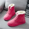 2024 Frauen Winter Schneeschuhe warm flach plus Größe Plattform schnüren Damen Damenschuhe neue Flock Pelz Wildleder Stiefeletten 35-43