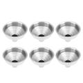 OUNONA 6 Pcs Mini Stainless Steel Funnel Portable Useful Hip Flask Flagon Special Funnel Household Kitchen Oil Leakage Filter - 3x0.8x3cm (Silver)