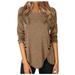 knqrhpse Sweatshirt for Women Long Sleeve Shirts For Women Womens Tops Women TopsLong Sleeve DailyLoose Blouses Tops Hoodies For Women Khaki S Summer Tops Summer Outfits